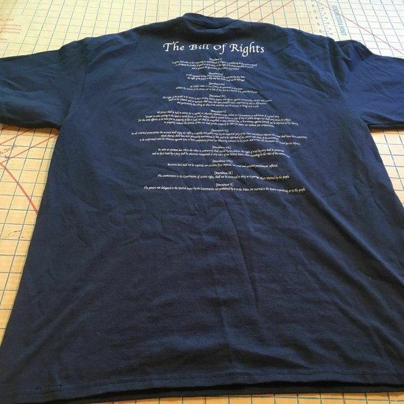 #37 PORT & COMPANY bill of rights t-shirt constitution flag theme - Picture 6 of 8